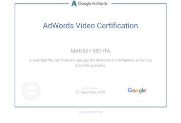 Adwords Video Zertifizierung