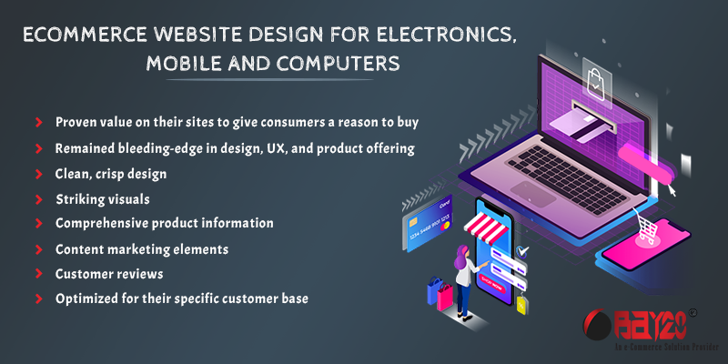 eCommerce website design for electronics, mobile and computers