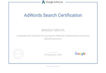Adwords Search certification
