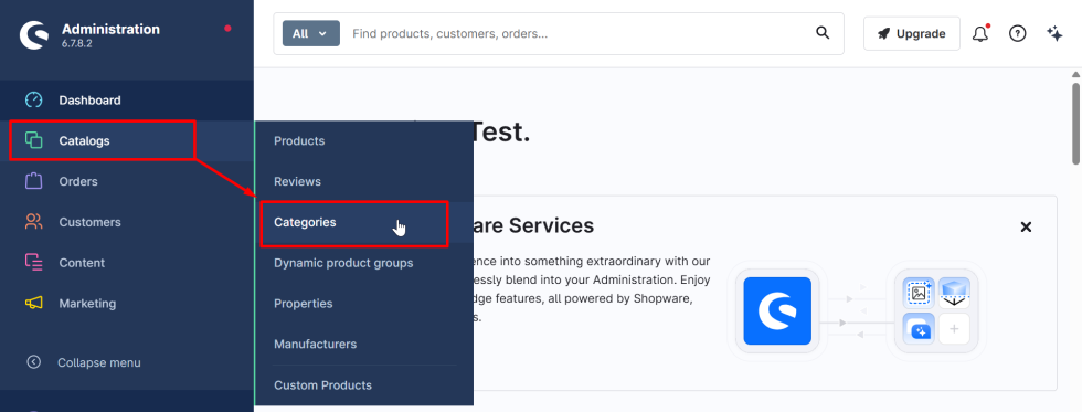 Shopware 6 category sorting